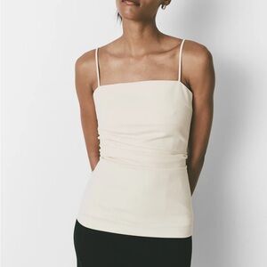 Sophie Rue Iles Crepe Fitted Top in Champagne